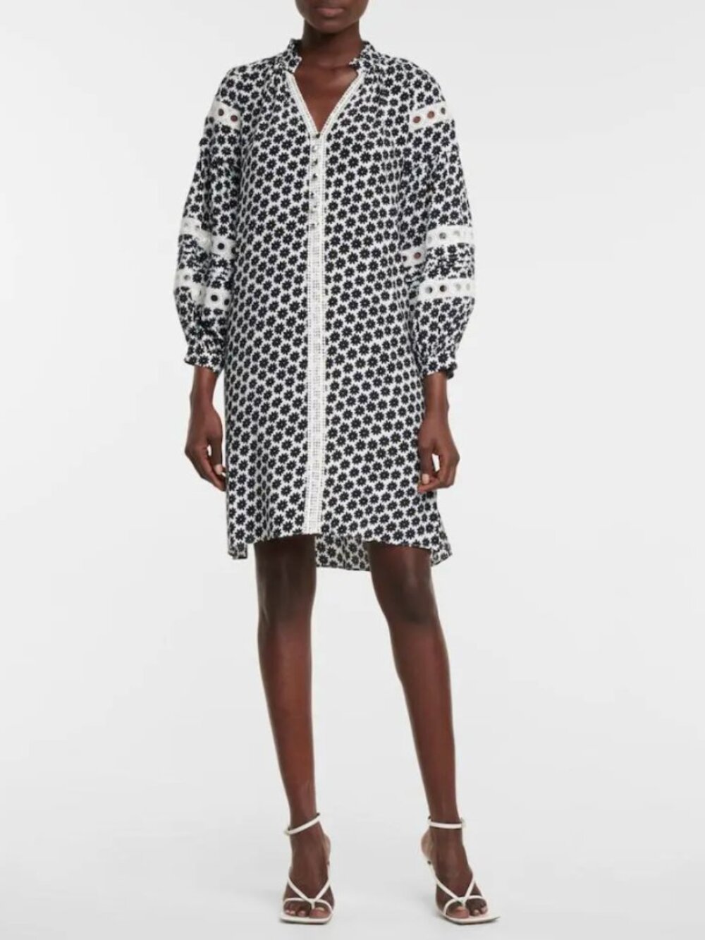 Diane Von Furstenberg | Jessica Floral Crêpe Ballon Sleeve Mini Dress